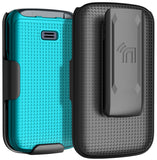 Grid Case Hard Cover and Belt Clip Holster for Alcatel TCL Flip 2 Phone (T408DL)