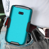 Grid Case Hard Cover and Belt Clip Holster for Alcatel TCL Flip 2 Phone (T408DL)