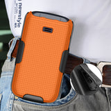 Grid Case Hard Cover and Belt Clip Holster for Alcatel TCL Flip 2 Phone (T408DL)