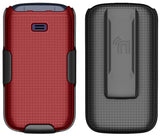 Grid Case Hard Cover and Belt Clip Holster for Alcatel TCL Flip 2 Phone (T408DL)