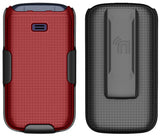 Grid Case Hard Cover and Belt Clip Holster for Alcatel Go Flip 4, TCL FLIP Pro