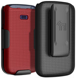 Grid Case Hard Cover and Belt Clip Holster for Alcatel Go Flip 4, TCL FLIP Pro