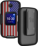 Grid Case Hard Cover and Belt Clip Holster for Alcatel Go Flip 4, TCL FLIP Pro