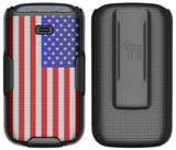 Grid Case Hard Cover and Belt Clip Holster for Alcatel Go Flip 4, TCL FLIP Pro