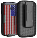 Grid Case Hard Cover and Belt Clip Holster for Alcatel Go Flip 4, TCL FLIP Pro