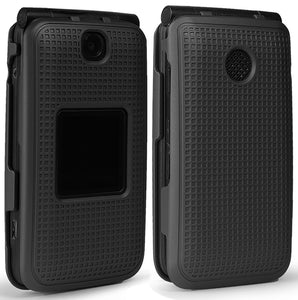 Grid Texture Case Slim Cover for Alcatel Go Flip V, MyFlip, QuickFlip