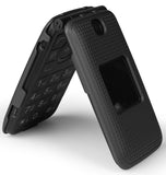 Grid Texture Case Slim Cover for Alcatel Go Flip V, MyFlip, QuickFlip