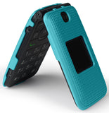 Grid Texture Case Slim Cover for Alcatel Go Flip V, MyFlip, QuickFlip