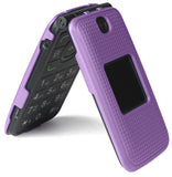 Grid Texture Case Slim Cover for Alcatel Go Flip V, MyFlip, QuickFlip