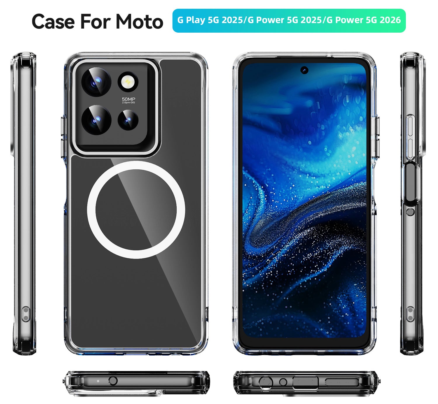 Nakedcellphone Transparent Series for Motorola Moto G Power 2026 2025 Phone Case, Clear Acrylic Nakedcellphone Transparent Series for Motorola Moto G Power 2026 2025 Phone Case, Clear Acrylic