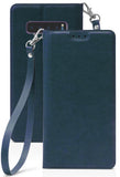 Leather Wallet Case Cover Stand + Wrist Strap Lanyard for Samsung Galaxy S10