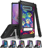 Rugged Case Cover Stand + Wrist Strap for Samsung Galaxy S10 - Adorable Animals