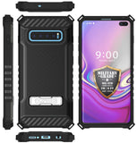 Rugged Tri-Shield Case Cover Kickstand Lanyard Strap for Samsung Galaxy S10 Plus