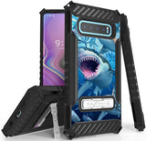 Rugged Case Cover Stand + Strap for Samsung Galaxy S10 Plus - Fierce Creatures