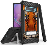 Rugged Case Cover Stand + Wrist Strap for Samsung Galaxy S10 - Fierce Creatures