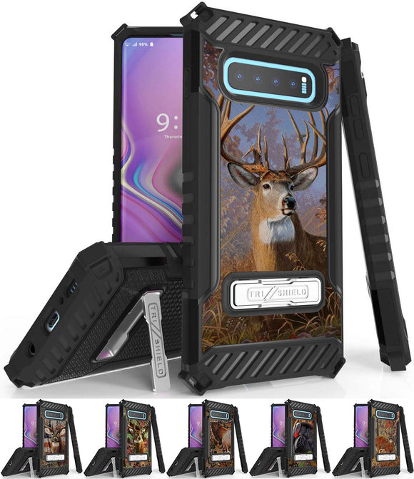 Rugged Case Cover Stand + Wrist Strap for Samsung Galaxy S10 - Hunter Series