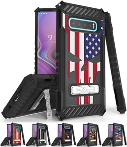 Rugged Case Cover Stand + Strap for Samsung Galaxy S10 Plus - Patriotic Series