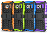 NEON ORANGE GRENADE GRIP TPU SKIN CASE COVER STAND FOR SAMSUNG GALAXY S6 EDGE