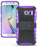 PURPLE GRENADE GRIP TPU SKIN HARD CASE COVER STAND FOR SAMSUNG GALAXY S6 EDGE