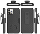 Black Case Kickstand Cover + Belt Clip Holster Combo for Apple iPhone 12 Pro Max