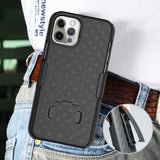 Black Case Kickstand Cover + Belt Clip Holster Combo for Apple iPhone 12 Pro Max