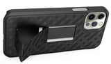 Black Case Kickstand Cover + Belt Clip Holster Combo for Apple iPhone 12 Pro Max