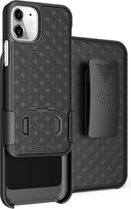 Black Case Kickstand Cover + Belt Clip Holster Holder for Apple iPhone 12 Mini