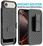 Slim Hard Case Stand and Belt Clip Holster Combo for iPhone Air - Black