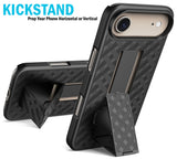 Slim Hard Case Stand and Belt Clip Holster Combo for iPhone Air - Black