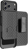 Slim Hard Case Stand and Belt Clip Holster Combo for iPhone 17 Pro Max - Black
