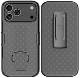 Slim Hard Case Stand and Belt Clip Holster Combo for iPhone 17 Pro Max - Black
