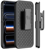Slim Hard Case Stand and Belt Clip Holster Combo for iPhone 17 Pro Max - Black