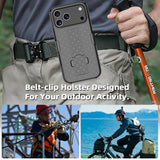 Slim Hard Case Stand and Belt Clip Holster Combo for iPhone 17 Pro Max - Black