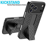 Slim Hard Case Stand and Belt Clip Holster Combo for iPhone 17 Pro Max - Black