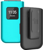 Grid Texture Hard Case Cover and Belt Clip Holster for Nokia 2720 V Flip Phone