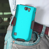 Grid Texture Hard Case Cover and Belt Clip Holster for Nokia 2720 V Flip Phone