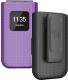 Grid Texture Hard Case Cover and Belt Clip Holster for Nokia 2720 V Flip Phone