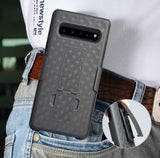 Black Case Kickstand Cover + Belt Clip Holster for Samsung Galaxy S10 5G SM-G977