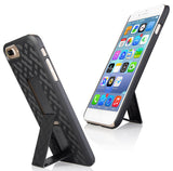 BLACK RUBBERIZED KICKSTAND CASE + BELT CLIP HOLSTER STAND FOR iPHONE 7/8 PLUS