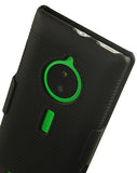 BLACK RUBBERIZED HARD CASE COVER + BELT CLIP HOLSTER STAND FOR NOKIA LUMIA 830