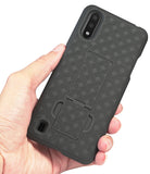 Black Case Kickstand Cover and Belt Clip Holster Holder for Samsung Galaxy A01