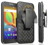 Black Kickstand Case Cover + Belt Clip Holster for Alcatel A30/Kora/Zip LTE 5.0"