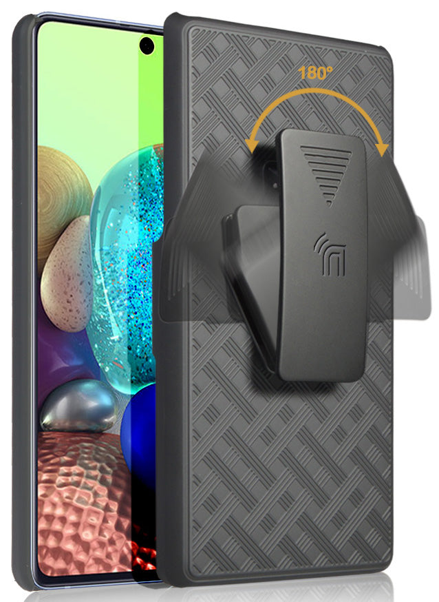 Belt Clip Galaxy A71 5g Uw Case Black Stand Case Cover And Belt