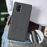 Black Stand Case Cover and Belt Clip Holster for Samsung Galaxy A71 5G (SM-A716)