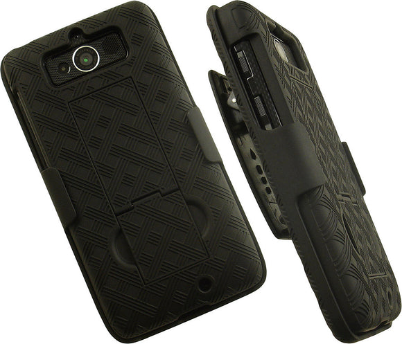 BLACK KICKSTAND CASE + BELT CLIP HOLSTER STAND FOR MOTOROLA DROID MINI XT1030