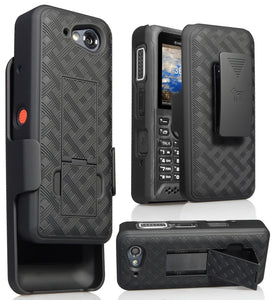 Black Kickstand Case Cover + Belt Clip Holster for Kyocera DuraTR E4750