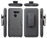 Black Hard Case Cover Stand + Belt Clip Holster Holder for LG G8 ThinQ (LM-G820)