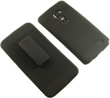 BLACK RUBBERIZED HARD CASE + BELT CLIP HOLSTER STAND FOR LG G FLEX GFLEX PHONE