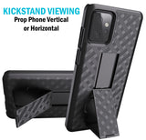 Black Hard Case Stand and Belt Clip Holster for Motorola Moto G Power 5G (2023)
