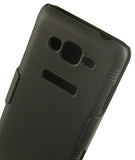 BLACK RIBBED HARD CASE BELT CLIP HOLSTER STAND FOR SAMSUNG GALAXY GRAND PRIME